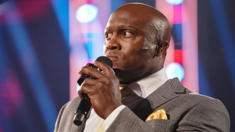 Bobby Lashley sporting a nasty scar on his chest during WWE Raw
