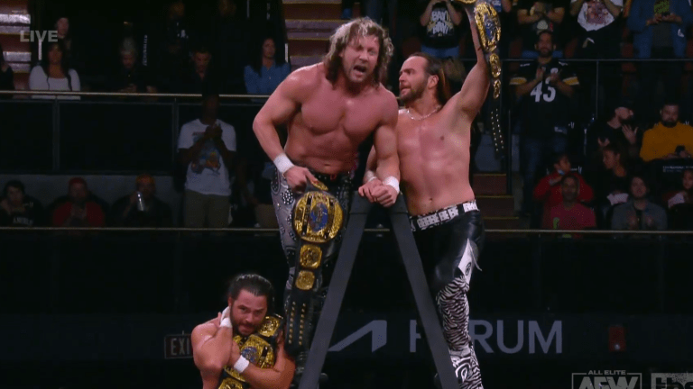 Young Bucks and Kenny Omega win AEW Trios Title in Escalera de la Muerte match (Best of 7 finals) on Dynamite