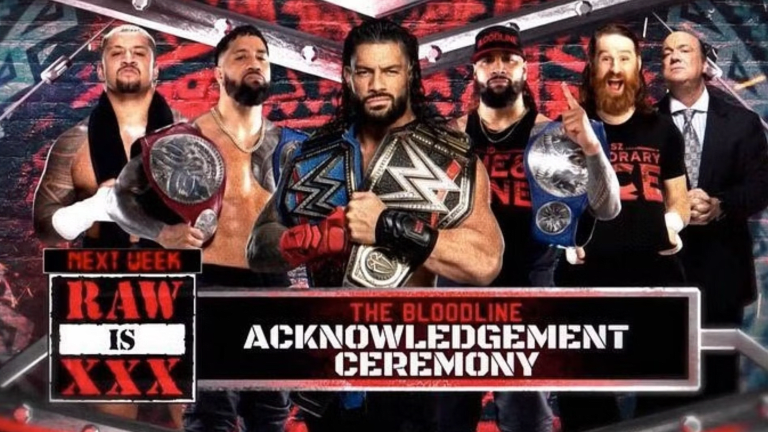 Bloodline Acknowledgement Ceremony has been canceled from WWE Raw 30th anniversary show