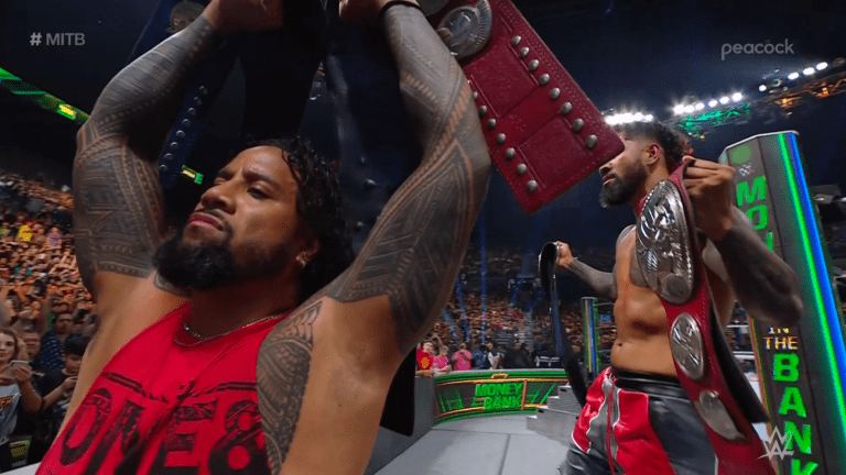 WWE Money In The Bank results: Referee blows call in Street Profits vs. The Usos match
