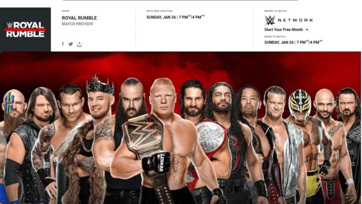 PHOTO WWE lists the wrong Erik on Royal Rumble Match graphic