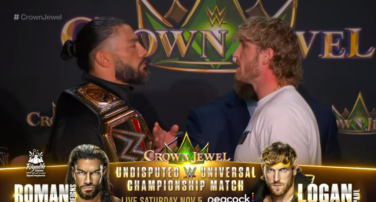 Photo of Roman Reigns vs. Logan Paul for the WWE Universal Title officially announced for Crown Jewel in Saudi Arabia