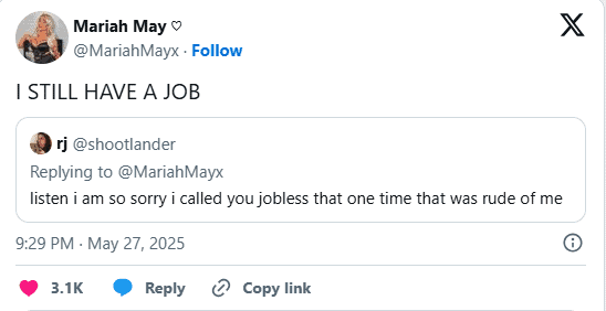 Mariah May Addresses AEW Absence, Says She’s Just on Vacation