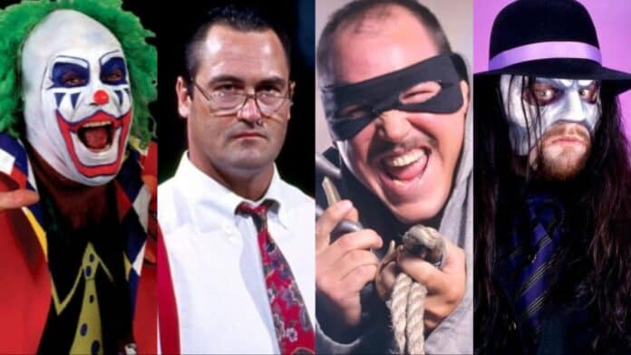 Custom wrestling masks featuring iconic wrestling personalities and memorable characters.