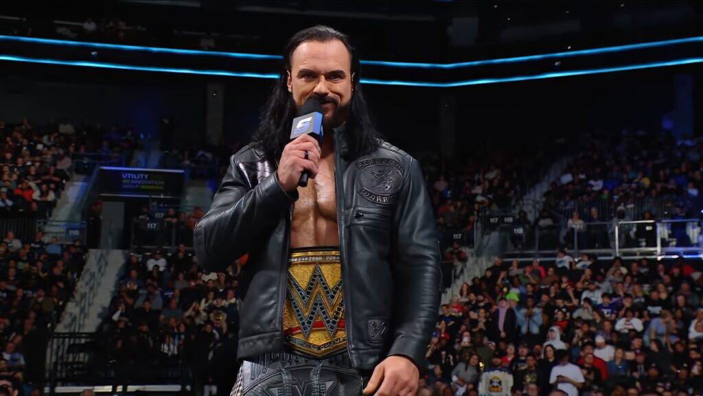 Drew McIntyre cutting a promo