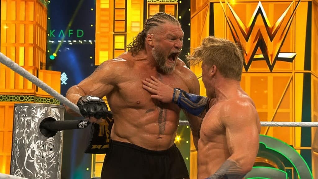 Ilja Dragunov and Brock Lesnar in the 2026 men's Royal Rumble match